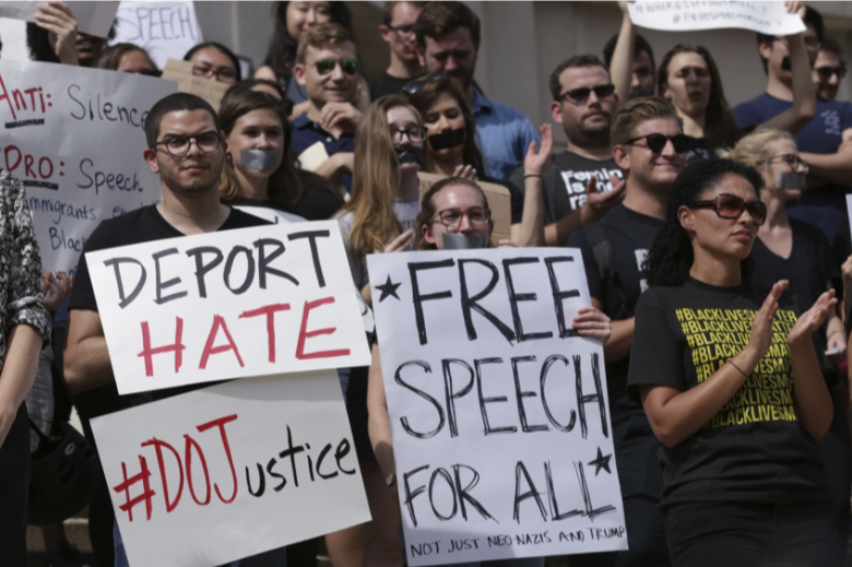 people march for free speech