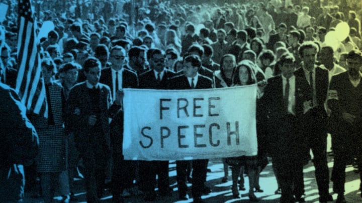 people march for free speech